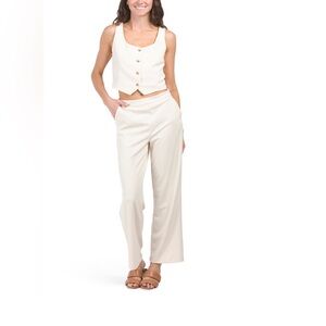 Sleeveless stretch crepe lined vest top and pants set Rachel Zoe size S